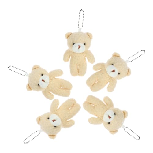 Toyvian 5 Stück Großer Bärenanhänger Stofftier Bär Kuscheltier tragen bär anhänger Bärenverzierung Schlüsselanhänger Bärenanhänger Mini-Bären- kleine Bärenpuppe Plüsch Beige von Toyvian