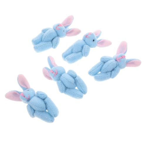 Toyvian 5 Stück Joint Rabbit Mini Plüschtiere Niedliche Häschenpuppe Party Favors Häschen Niedliches Tier Niedliche Kuscheltiere Kleine Kaninchen Himmelblau Kurzer Plüsch von Toyvian