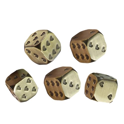 Toyvian 5 Stück Liebesherz Würfel Zahlenspiel Kleine Würfel Party Würfel Layouts 6 Seitige Würfel Unterhaltungswürfel Metallwürfel Mit Abgerundeten Ecken Tragbare Würfel von Toyvian