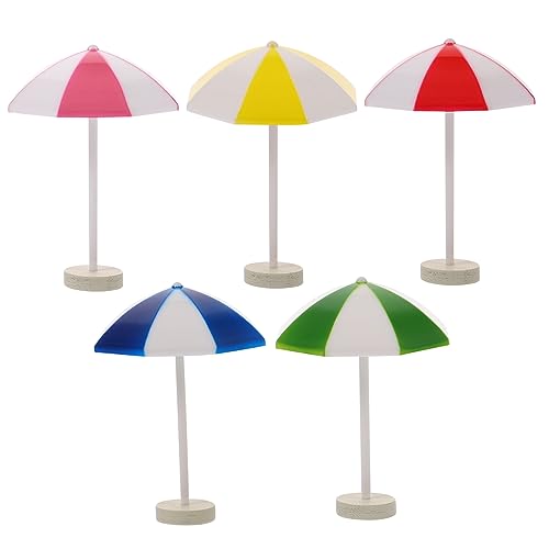 Toyvian 5 Stück Mini- Miniaturschirm Wohnkultur aus Palmsand Micro-Landschaftsschirm Miniaturen UV für Mikrolandschaft Ornament künstlicher Mini-Regenschirm Strandschmuck Holz von Toyvian