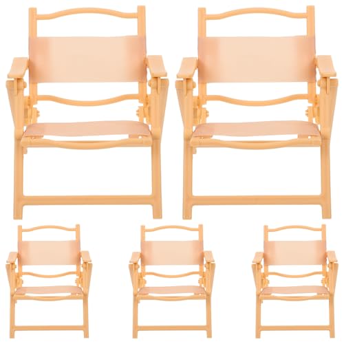 Toyvian 5 Stück Mini-Strandstuhl: Miniatur-Strandliegestuhl-Figuren – Faltbarer Mini-Liegestuhl für Puppenhaus-Dekoration, Feengarten, Mikro-Landschaftsornamente von Toyvian
