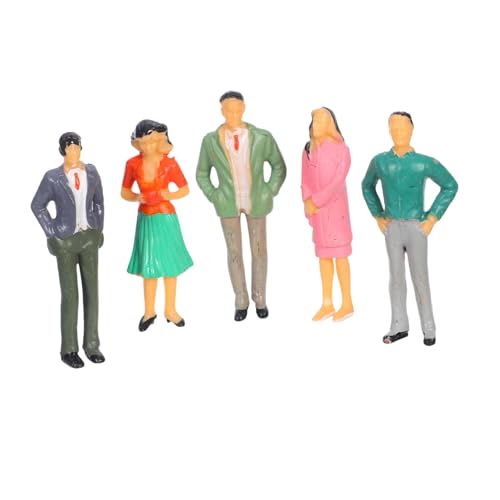 Toyvian 5 Stück Miniatur Menschen Figuren Bunt Posen Vielfältig für Modellbau Eisenbahn Puppenhaus Sandtisch Landschaft Diorama Zubehör von Toyvian