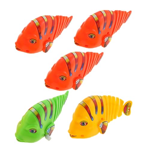 Toyvian 5 Stück Schaukelfisch, Badespielzeug für Babys, Wasserroboter, mechanisch, Wasserroboter, Kunststoff von Toyvian