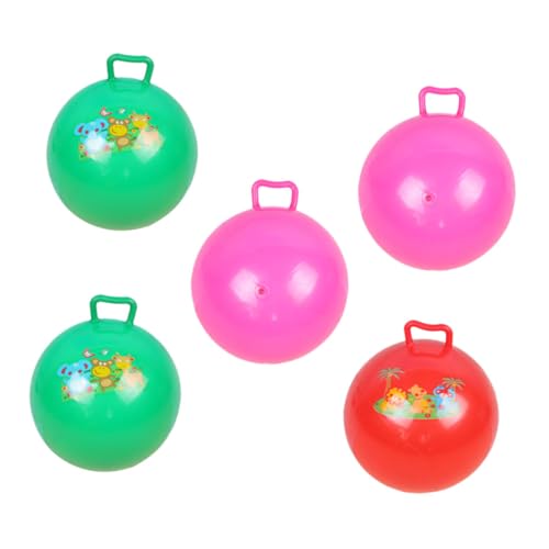 Toyvian 5 Stück Teiliges Aufblasbare Handgriff Bälle Bunte Hüpfbälle mit Cartoon Muster Langlebiges und Sicheres für Drinnen und Draußen für Mädchen Springen von Toyvian