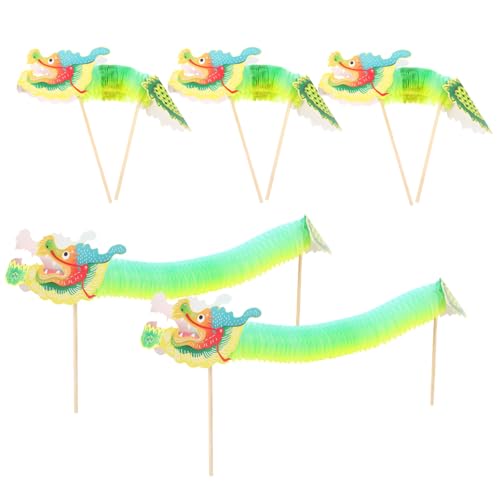 Toyvian 5 Stück Teiliges Chinesisches Neujahrs Drachen Deko Bunte für Frühlingsfest Handliches DIY zur Party und Heimdekoration Fördert Geschicklichkeit und Interaktion von Toyvian