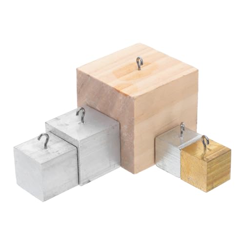 Toyvian 5 Stück Teiliges Dichtewürfel Set aus Kupfer Aluminium und Holz Präzise Dichtewürfel mit Haken für Physikalische Experimente Vielseitiges Experimentierwerkzeug Robust und von Toyvian