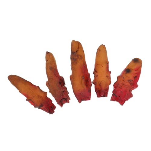 Toyvian 5 Stück Teiliges Gruselige Halloween Fake Finger Horror Requisiten für Schaurige Partydekoration und Streichspiele Realistische Blutige Kunststofffinger für Haunted House und von Toyvian