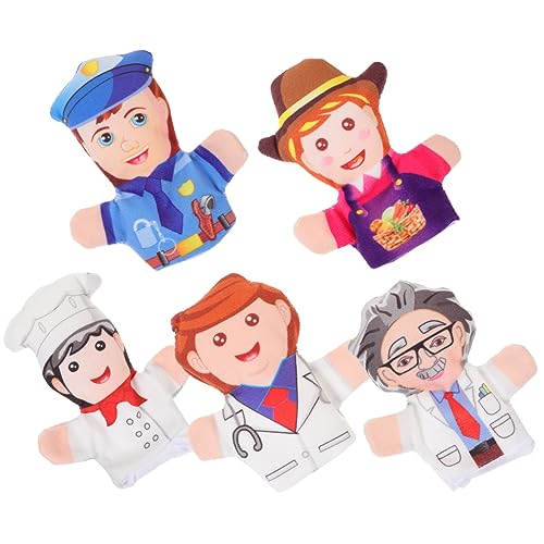 Toyvian 5 Stück Teiliges Kleine Fingerpuppen aus Dehnbarem Material Kreative Berufspuppen Polizei Arzt Koch Wissenschaftler Pädagogisches für Geschichtenerzählen und Rollenspielen von Toyvian