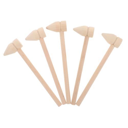 Toyvian 5 Stück Teiliges Mini Holzhammer Leichtes Kindersicheres Holzspielzeug Handlicher Holzklopfer Lernhilfe für Kleinkinder Robust und Tragbar von Toyvian