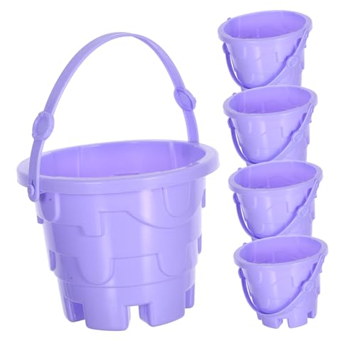 Toyvian 5 Stück Teiliges Mini Sandspielzeug Eimer aus Robustem Kunststoff Bunte Strand und Sandkasten Eimer für Fördert Motorik und Koordination Leicht und Kreativ von Toyvian