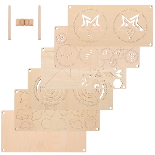 Toyvian 5 Stück Teiliges Montessori Busy Board aus Holz Multifunktionales Lernspielzeug für Hand-Auge-koordination und Feinmotorik Training Intelligenzförderndes Puzzle Zeichentafel von Toyvian