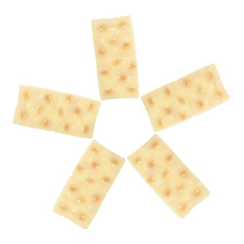 Toyvian 5 Stück Teiliges Realistische Keks Modelle aus PVC Detailgetreue Künstliche Soda Cracker für Küchen Dekoration und Fotografie Vielseitige Deko Requisiten für und Schaufenster von Toyvian