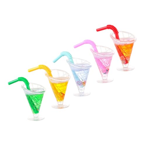 Toyvian 5 Stück dekorative Mini-Hausdekoration Puppenhaus-Dekore Küchenzubehör Sommer-Dessertbecher Mini Dessert Tassen Sommer Party Deko Mini-Simulationsdessert Miniaturfutter Kunstharz von Toyvian