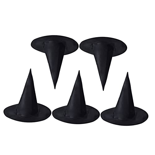 Toyvian 5 Stücke Schwarzer Hexenhut Halloween-hut Aus Oxford-stoff Cosplay-hexenhut Hexenkostüm-requisite Neuheit Hut Eleganter Hexenhut Dekorativer Halloween-hut Black Oxford-stoff von Toyvian