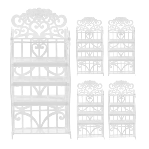 Toyvian 5 stücke Kunststoff Puppe Schuhe Rack Puppenhaus High Heel Organizer Miniatur Möbel Spielzeug Für Kinder Mädchen Zubehör Sandalen Spielset von Toyvian