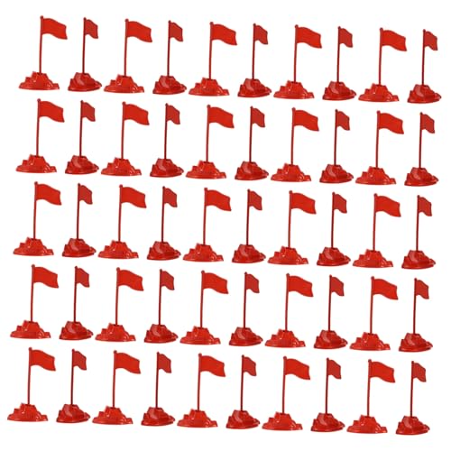 Toyvian 50 Sätze Militärisches Miniatur rotflaggen Modell aus Hochwertigem Kunststoff Leichtes Flexibles Zubehör für Sandtisch Dekoration und DIY szenerie für Modellbau und von Toyvian