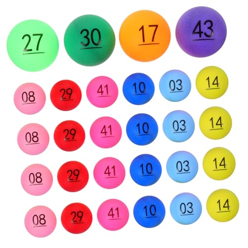 Toyvian 50 Stück Digitaler zweifarbiger Lotterieball Spielbälle aus Kunststoff Bälle rufen Bier interessante Spielbälle Ball für die Lotterie Tischtennis Spielball Nahtlose Kugel Freiwurf von Toyvian