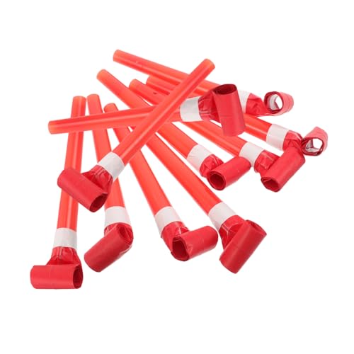 Toyvian 50 Stück Drachenpfeife Blasen Massenpfeifen Für Krachmacher-blowout Geräuschmacher Pfeift Zum Geburtstag Noisemaker Pfeifenspielzeug Gebläse Für Party Plastik Rot von Toyvian