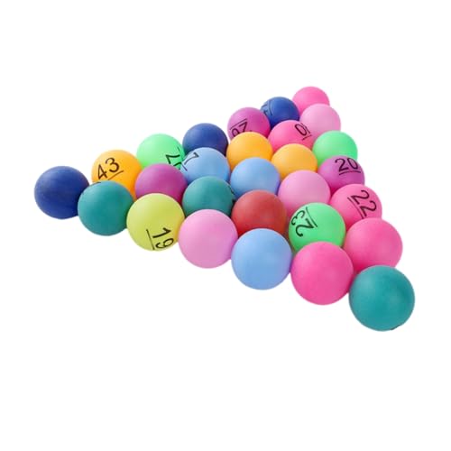 Toyvian 50 Stück Farbe Zahlenball lotustal plastikbälle Pong-Spielbälle Bingo-Spielbälle Tombola-Bälle Lottokugeln mit runden Zahlen Neues Material Requisiten Lotteriekugel Spielball pp von Toyvian