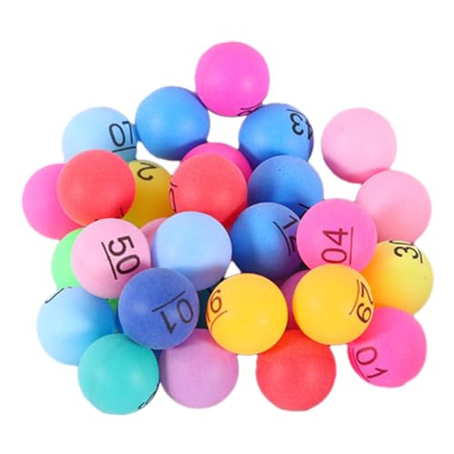 Toyvian 50 Stück Farbe Zahlenball Zahlenlotteriekugeln nummerierte lotustal plastikbälle Bälle für die Party pflücken Partyspielbälle Tischtennis Spielball Spiel Requisiten Plastikkugel pp von Toyvian