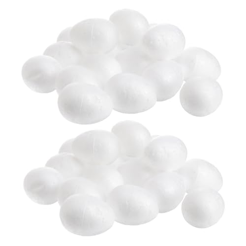 Toyvian 50 Stück Kleine Schaumstoff Eier Realistische Fake Eggs für Ostern Dekoration Basteln DIY Handwerk Weiche Eier zum Befüllen und Dekorieren Zuhause Restaurant Landhaus von Toyvian