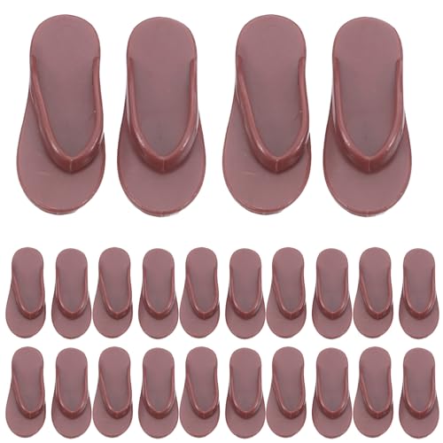Toyvian 50 Stück Miniatur-Strand-Flip-Flops für 11-Zoll-Puppenschuhe, Puppenhaus-Dekoration, Kunststoff-Miniatur-Sandalen, Hausschuhe, Modellzubehör für Sommer-Anzieh-Urlaub von Toyvian