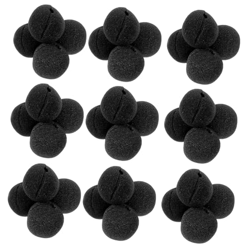 Toyvian 50 Stück Schwamm-Clown-Nase gruselige Halloween-Maske Halloween-Clown-Maske Der Digitale Zirkus Schaumperücke Rüsche Nieten Schwarze Clownsnase Lustige Clownsnase Nase Clown Black von Toyvian