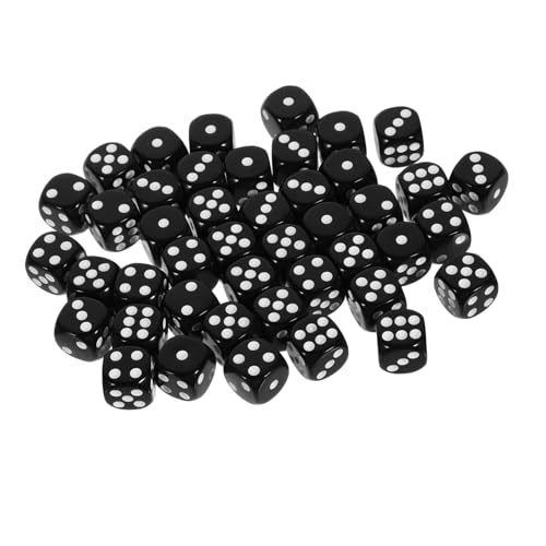 Toyvian 50 Stück Schwarze Seitige Acrylwürfel für Partyspiele Tischspiele und Brettspiele für Unterhaltung und Spielspaß Langlebig und Stabil für Kreative DIY Projekte von Toyvian