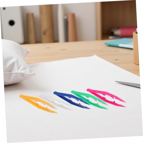 Toyvian 50 Stück Teiliges Bunte Kunststoffpinzetten für Farben Je Weiche Kindersichere Bastelwerkzeuge zum Einfachen Aufnehmen von Perlen für DIY Schmuck und Bügelperlenprojekte von Toyvian