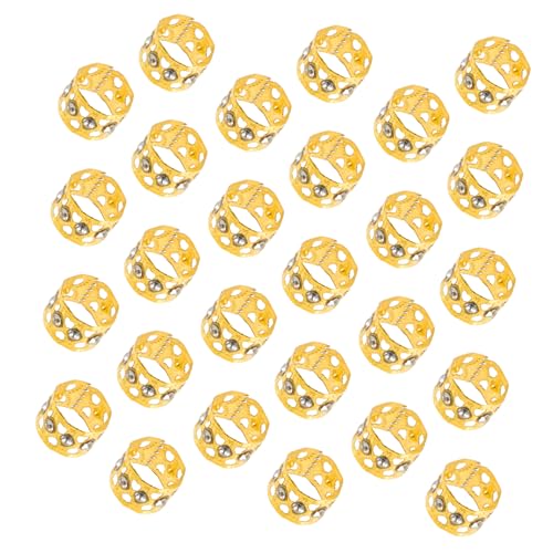 Toyvian 50 Stück Teiliges Haar Schmuck Ringe aus Metall mit Hohlem Design und Strass Glänzende Haarschmuck Manschetten für Zöpfe Dreadlocks und Bartflechten Langlebige Haar Accessoires in von Toyvian