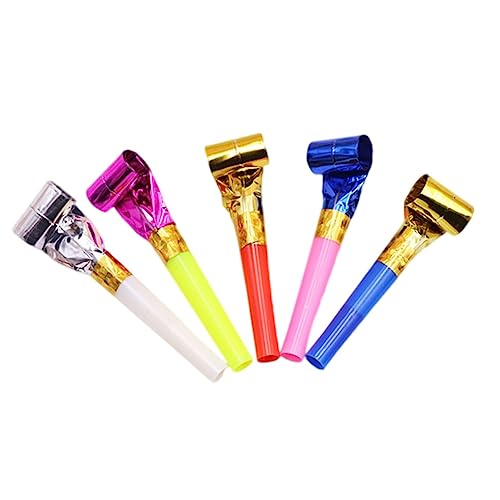 Toyvian 50 Stück Teiliges Party Kinderpfeifen mit Langem Nasenmundstück Bunte Tröten für Geburtstag Kindergeburtstag Kleine Mitgebsel für Jungen und Mädchen Laute Zufällige Farbe von Toyvian
