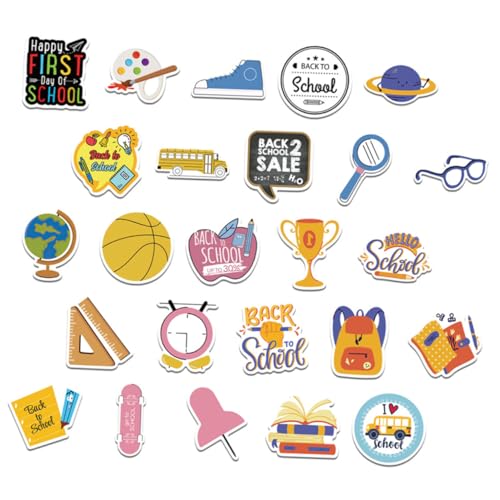 Toyvian 50 Stücke Brief Aufkleber PVC Matte Film Druck Buch Aufkleber Willkommen Aufkleber Zurück Aufkleber von Toyvian