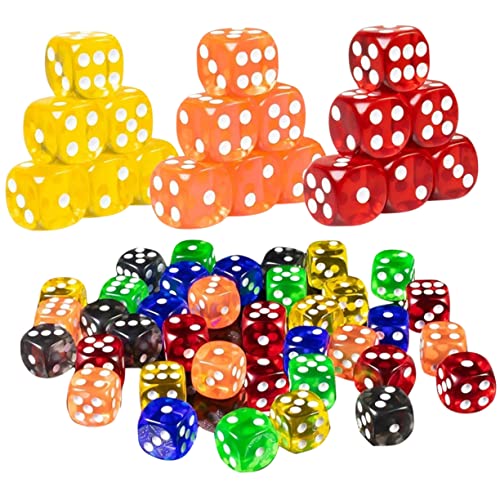 Toyvian 50 Stücke Würfel Spiel Requisiten Brettspiel Werkzeug Party Favor Party Zubehör Acryl von Toyvian