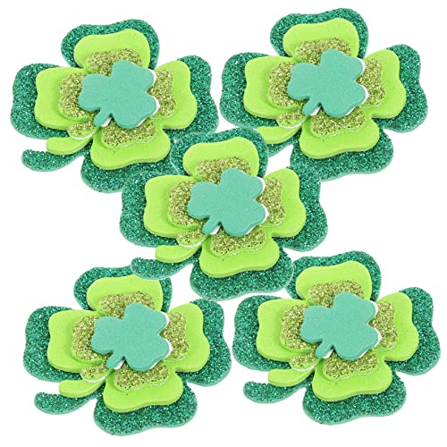 Toyvian 500 Stck. Kleeblattaufkleber Mit Vier Blättern Kleeblatt-Aufkleber Für Die Dekoration Kleeblattaufkleber Für Party St Patrick Aufkleber Shamrock -Aufkleber Green Schaum von Toyvian