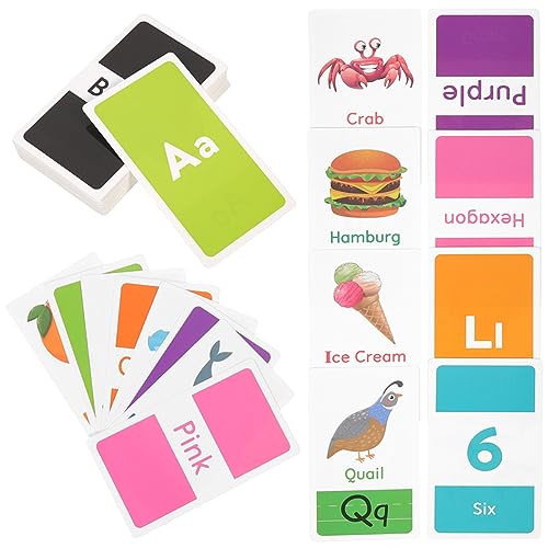 Toyvian 58-teilige Lernkarten Zum Frühen Lernen – Sensorisches Spielzeug Für Kinder Pädagogische Lernkarten Für Kleinkinder Sicheres Kartonmaterial Alter 2–4 von Toyvian