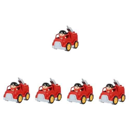 Toyvian 5St Feuerwehrauto Spielzeug Autos Spielzeug Plastikmodelle Mini-Spielzeug Kinderspielzeug Spielzeuge Trägheits-Feuerlöschfahrzeug Kinderauto Spielzeug Puzzle LKW Spielzeugauto Abs von Toyvian