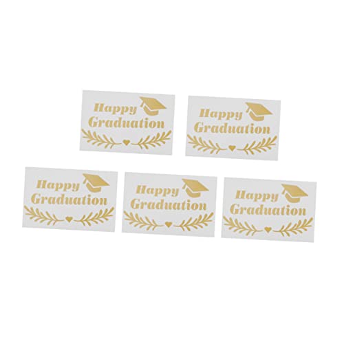 Toyvian 5St Graduierungsabziehbilder abschlussgeschenk Party Decoration Dekoration Party Goldene Dekoration Selbstklebende Aufkleber für Luftballons Ballonaufkleber für den Abschluss von Toyvian