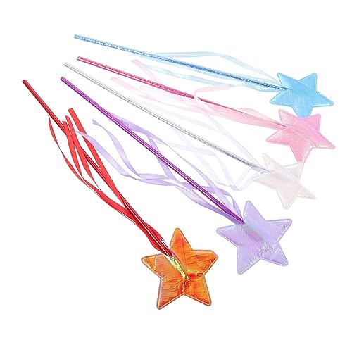 Toyvian 5St Pentagramm-Fee-Zauberstab Feenstab aus Stoff Kostüm halloweenkostüme für verkleidung Partyfee Zauberstab Mädchen-Performance-Fee-Stick ab Tuch von Toyvian