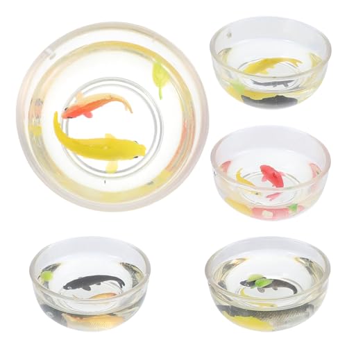 Toyvian 5St Puppenhaus Aquarium Figuren Schwimmbad Qualle Bausatz Animal Figures Chaps Kingfish gardrobenstaender mini Scale Miniatur-Handwerk Simulation Fischmodell Harz von Toyvian