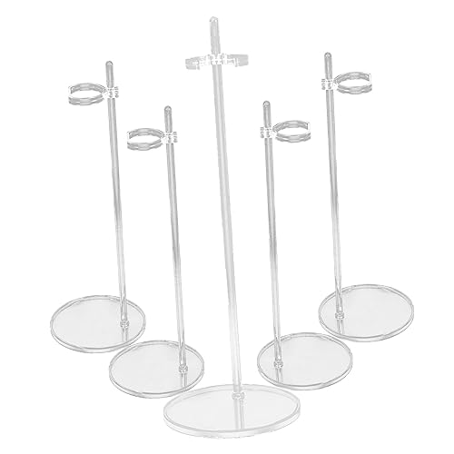 Toyvian 5St Puppenhaus Tischpuppenständer Stützständer für Puppen Puppe mit Haltern Modell Halter Aktionsfigurenhalter Displayhalter für Actionfiguren Puppenhalterungen Abs Transparent von Toyvian