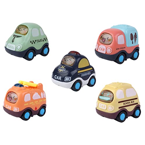 Toyvian 5st Cartoon-Auto Kleines Auto Trägheit Kleinwagen Plastik von Toyvian