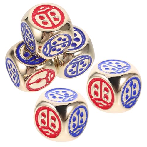 Toyvian Spiel Lehre Würfel 5 Stücke Metall Marienkäfer Würfel Party Zubehör Math Spiele Bord Würfel von Toyvian