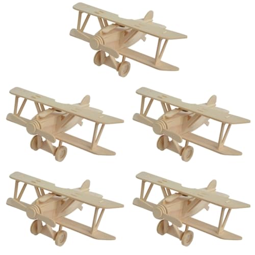 Toyvian 5st Modellflugzeuge Flugzeugmodell Flugzeug-kit Spielzeug in Großen Mengen Flugzeug Spielzeugflugzeug Aus Holzflugzeug 3D-Puzzle Für Modelle Hölzern Kind Schmücken Bambus von Toyvian