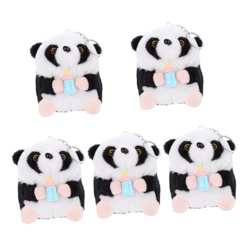 Toyvian 5St Panda-Spielzeug Stofftiere rote Panda plüsch Geschenke für Babymädchen zum Plüschtier Panda-Plüsch Cartoon-Puppe Füllung Schlüsselanhänger Panda-Puppe Plüschpuppe Kleine Samt von Toyvian