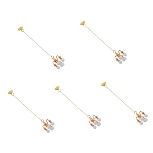 Toyvian 5St Puppenhaus-Kronleuchter lampen für puppenstuben goldene deckenleuchte Puppen-Deckenlampe Miniatur-Hängelampe Möbel Golddekor Simulationslampe Miniatur-Deckenlampe weiße Perle von Toyvian