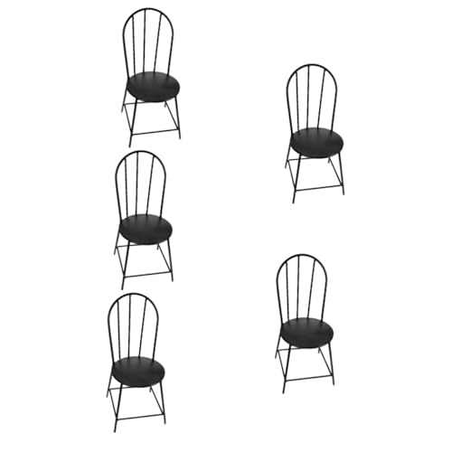 Toyvian 5st Stuhl Ornamente Esszimmerstuhl Stühle Miniaturstuhl Möbelverzierungen Zubehör Für Puppenhausmöbel Beistellstuhl Miniatur Puppenhaus Dekor Zubehör Schreibtischstuhl STK Eisen von Toyvian