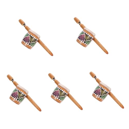 Toyvian 5st Trommelinstrument Kleinkindspielzeug Kinderspielzeug Hölzerne Laternen Spielzeug Für Kleinkinder Rasselspielzeug Aus Holz Für Kleinkinder Hölzerne Glocke Handkurbel von Toyvian
