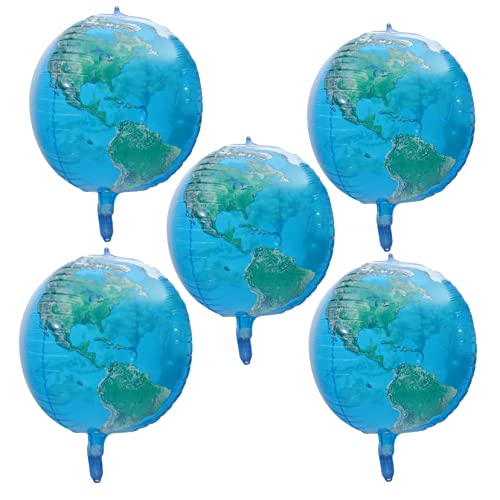 Toyvian 5st -ballon Dekorationen Zum Tag Der Erde Kugelballons -folienballons Reiseparty-dekorationen Weltraum-astronauten-party-aufkleber Runde Globusballons Pa-nylon 4d von Toyvian