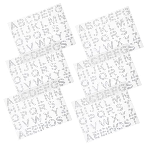 Toyvian 6blätter Strasssteine Zum Aufkleben Buchstaben Strassbögen Strass Sticker Selbstklebend Deko Sticker Für Handy Schuhe Taschen Notizbücher Kleidung Bilderrahmen Möbel Theken von Toyvian