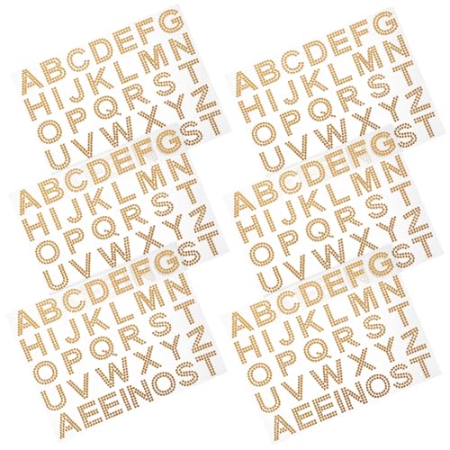 Toyvian 6 Bögen Acrylbuchstaben Strassaufkleber Nagelaufkleber Schmuckaufkleber Strass Scrapbookaufkleber Handyhüllen Buchstaben DIY Aufkleber Dekorative Abziehbilder Strassaufkleber von Toyvian